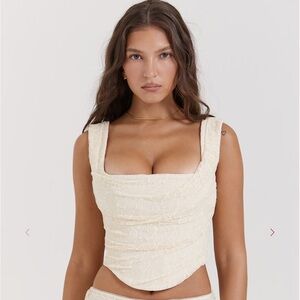 House of CB UNA Vintage Cream Lace Corset Medium